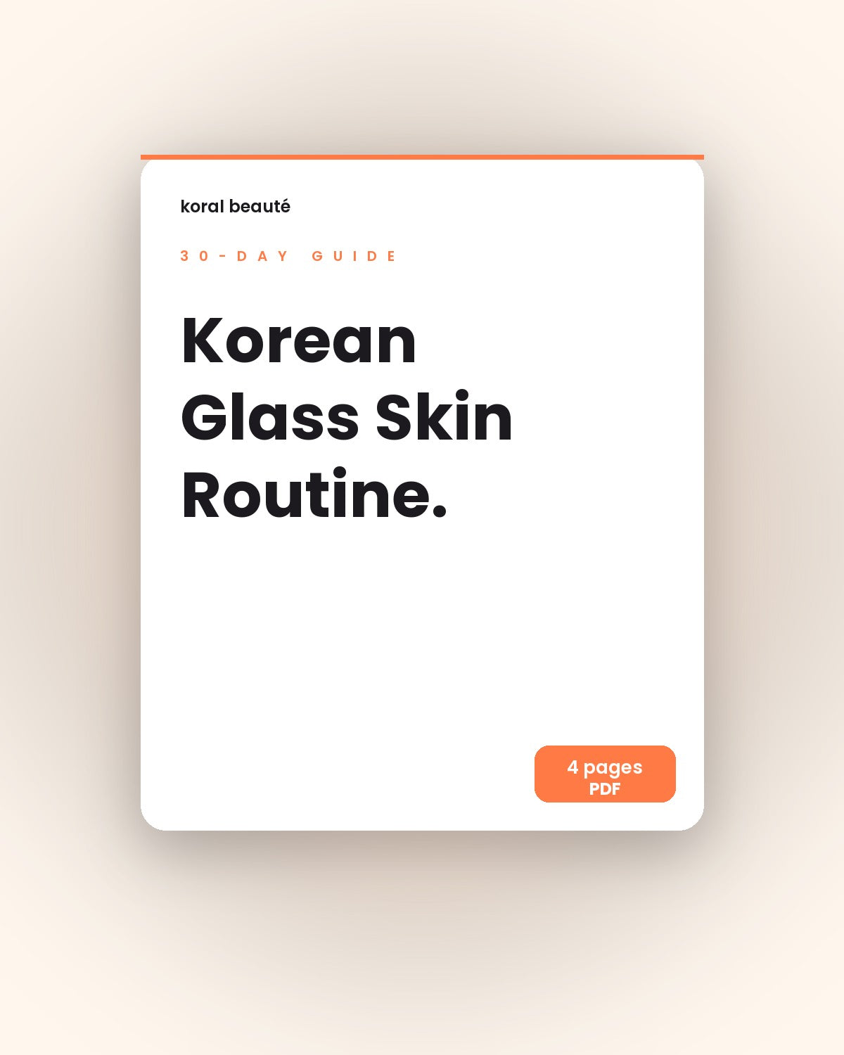 30-Day Glass Skin Routine Guide PDF cover