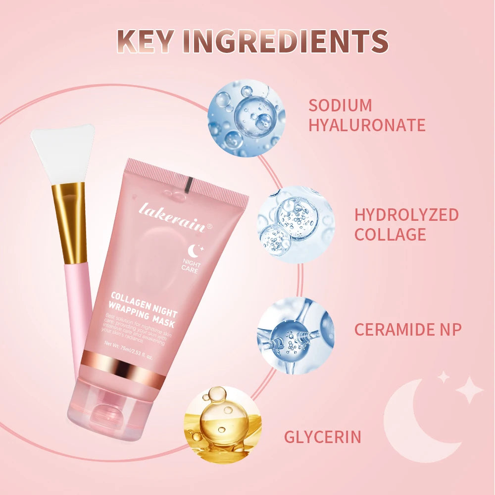 Collagen Wrapping Mask & Brush Set – Korean Glowy Skin Treatment