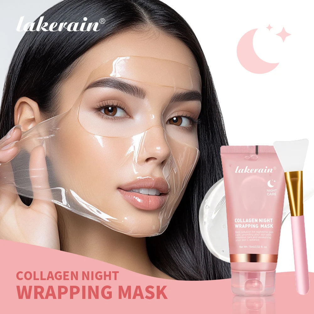 Collagen Wrapping Mask & Brush Set – Korean Glowy Skin Treatment