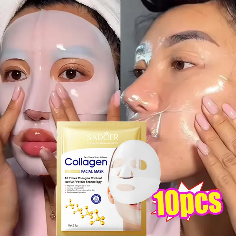 Collagen Anti-Wrinkle Facial Masks – Korean Brightening & Firming Skincare