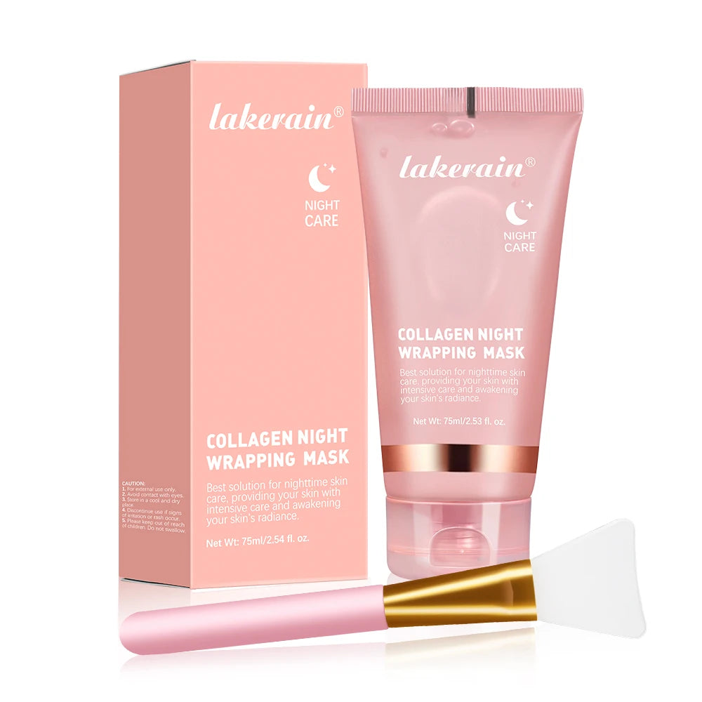 Collagen Wrapping Mask & Brush Set – Korean Glowy Skin Treatment